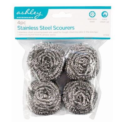 nicola spring Stainless Steel Scourers - Pack of 4