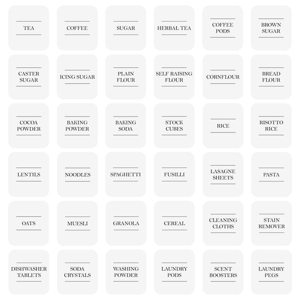 nicola spring Storage Jar Labels - Pack of 36 Labels