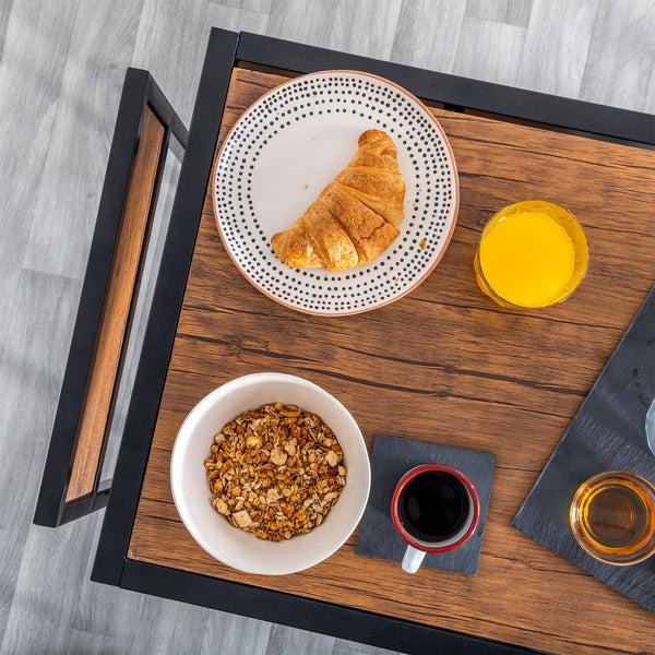 Nicola Spring Two-Seater Brown Breakfast Bar Set