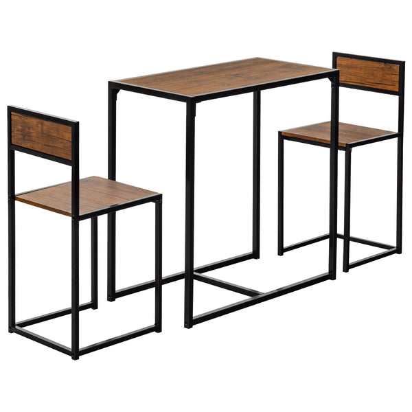 nicola spring Two-Seater Brown Breakfast Bar Set