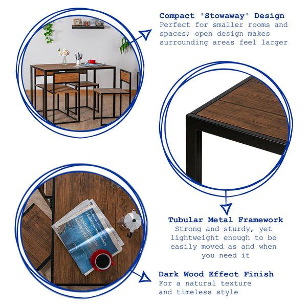 Nicola Spring Two-Seater Compact Dining Set