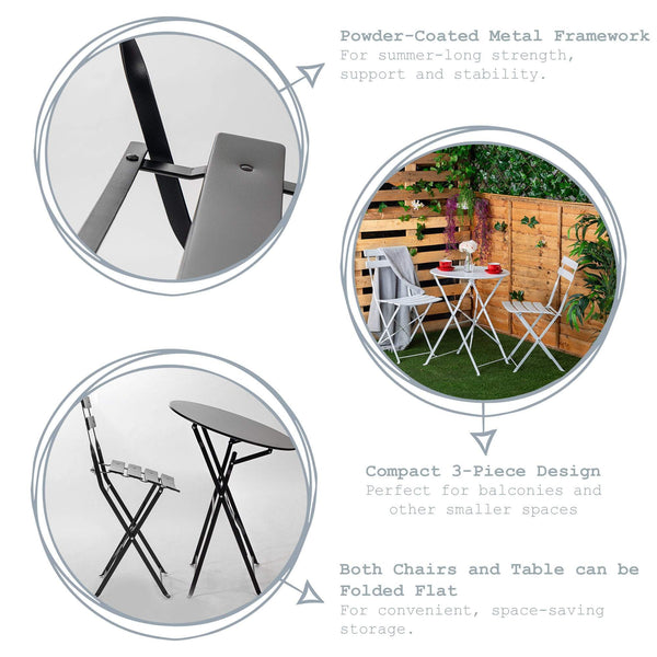 Nicola Spring Two-Seater Round Bistro Set