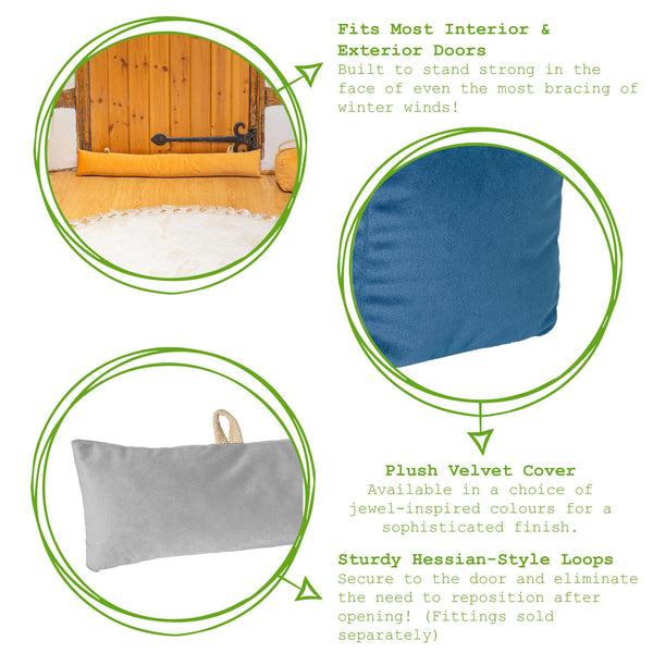 Nicola Spring Velvet Draught Excluder - 80cm X 12cm