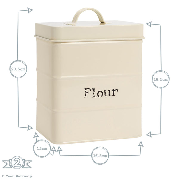 Nicola Spring Vintage Flour Tin - Cream