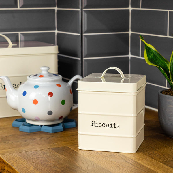 Nicola Spring Vintage Metal Biscuit Tin