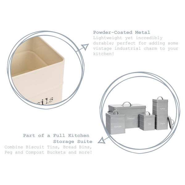 Nicola Spring Vintage Utensil Holder - Cream