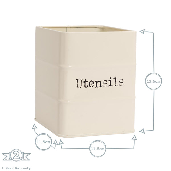 Nicola Spring Vintage Utensil Holder - Cream