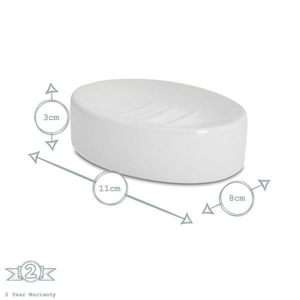 Nicola Spring White Ceramic Soap Dish