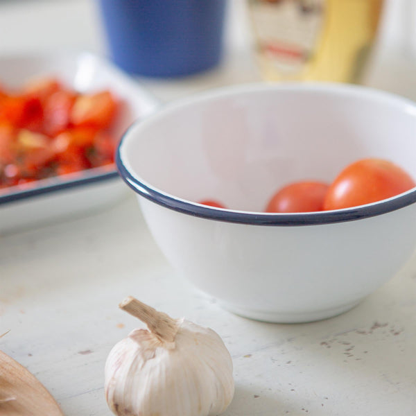 Nicola Spring White Enamel Mixing Bowl Set