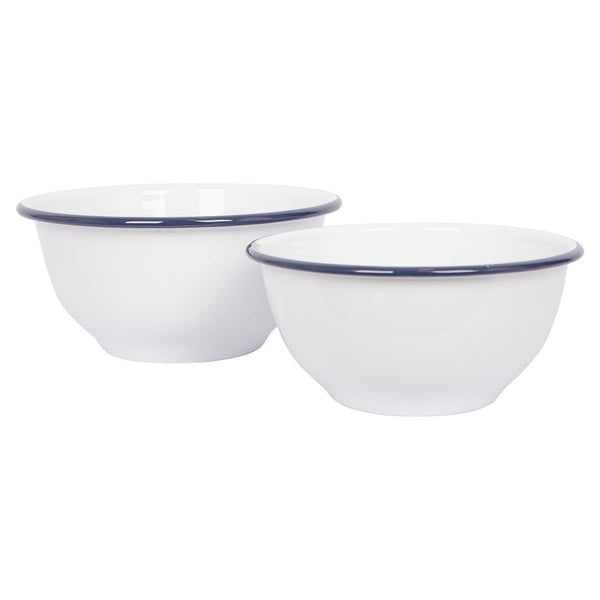 nicola spring White Enamel Mixing Bowl Set