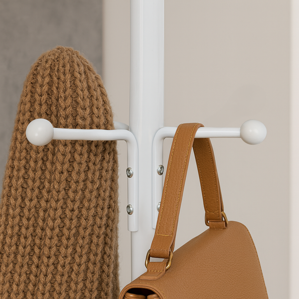 Nicola Spring White Free-Standing Steel Coat Rack