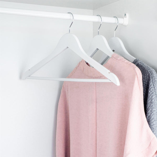 Nicola Spring White Wooden Coat Hangers - Pack Of 10