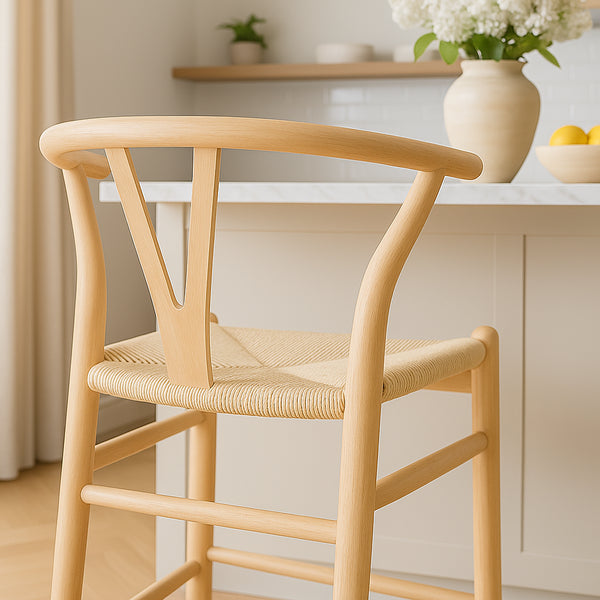 Nicola Spring Wooden Wishbone Bar Stool