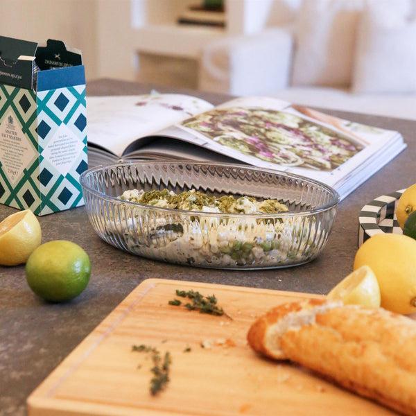 Nicola Spring Optical Oval Glass Oven Dish - 26cm X 17cm