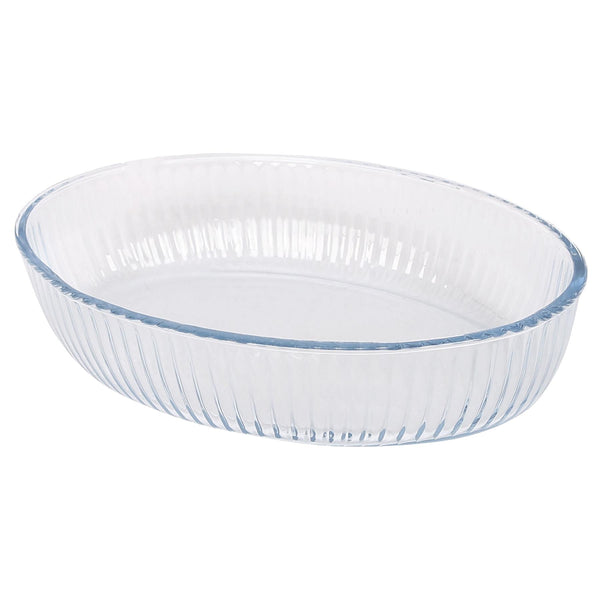 nicola spring Optical Oval Glass Oven Dish - 35cm x 24cm