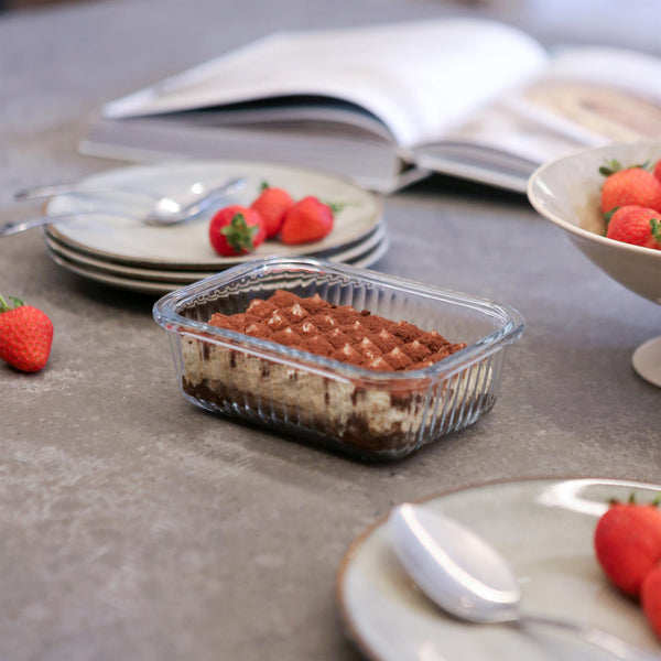 Nicola Spring Optical Rectangular Glass Cake Dish - 17cm X 12.5cm