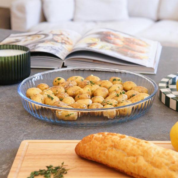 Nicola Spring Optical Round Glass Oven Dish - 32cm X 32cm