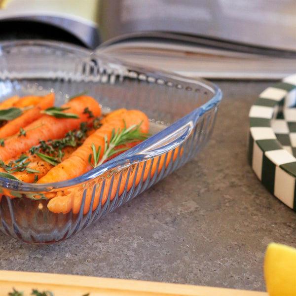 Nicola Spring Optical Square Glass Oven Dish - 24cm X 21cm