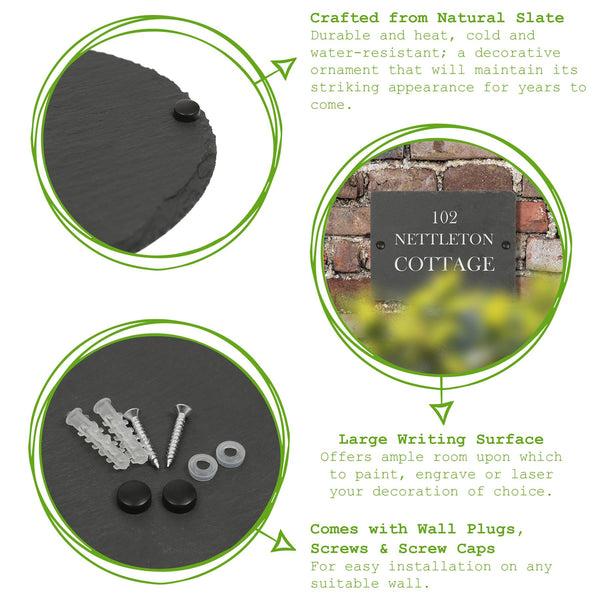 Nicola Spring Oval Blank Slate House Sign - 20cm X 15cm