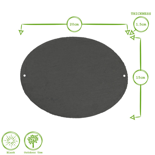 Nicola Spring Oval Blank Slate House Sign - 20cm X 15cm