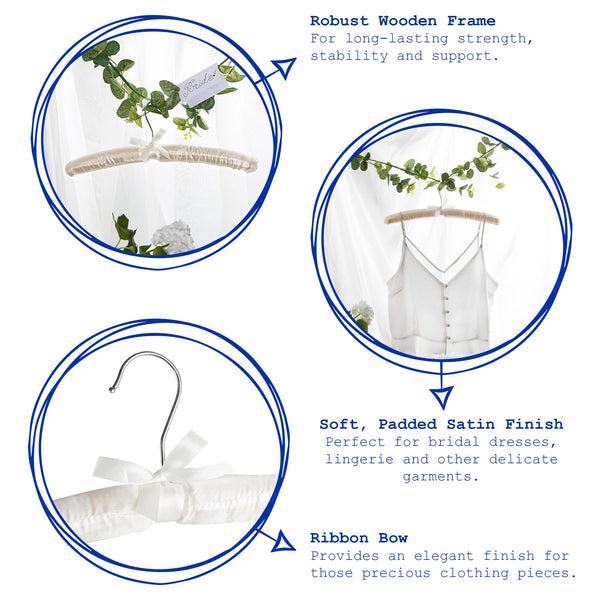 Nicola Spring Padded Satin Clothes Hangers - Pack Of 10