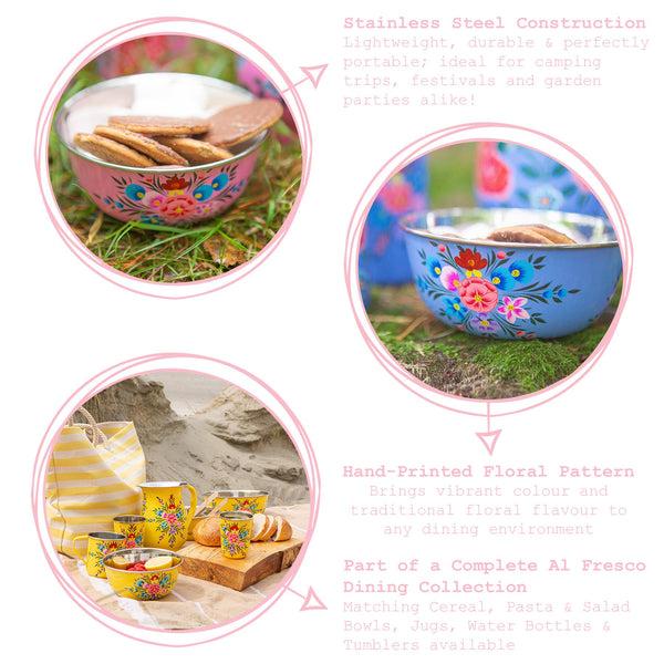 Nicola Spring Pansy 14.5cm Hand-Painted Picnic Snack Bowl