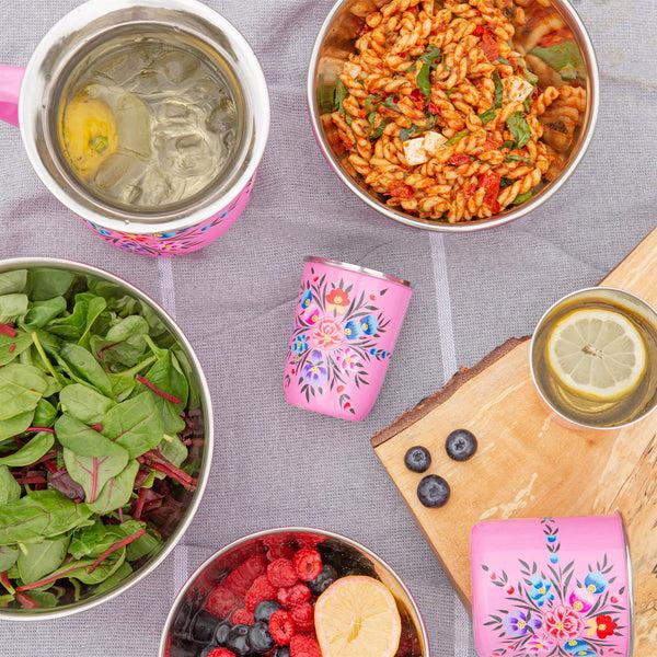 Nicola Spring Pansy 18.5cm Stainless Steel Picnic Bowl