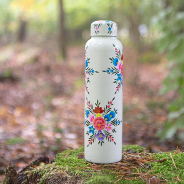 Nicola Spring Pansy 875ml Hand-Painted Picnic Water Bottle