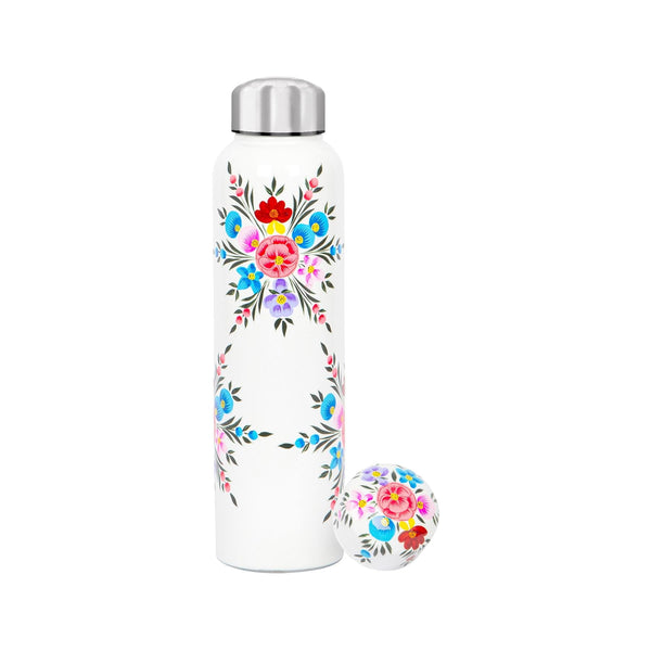 nicola spring Pansy 875ml Hand-Painted Picnic Water Bottle