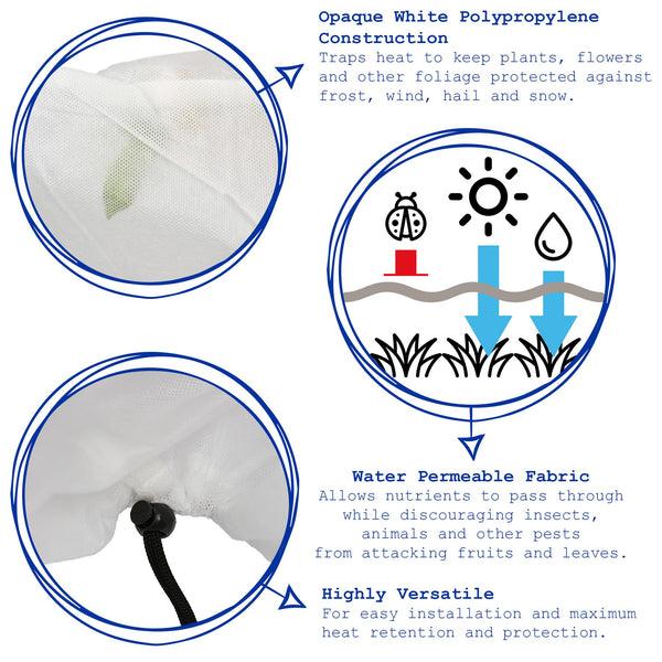 Nicola Spring Plant Fleece Frost Protection Cover With Drawstring