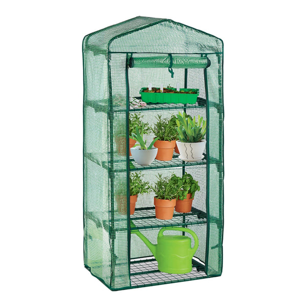 Nicola Spring Plastic 4 Tier Mini Greenhouse - 3ft X 6ft