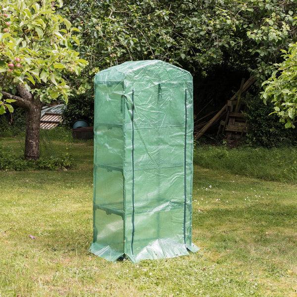 Nicola Spring Plastic 4 Tier Mini Greenhouse - 3ft X 6ft