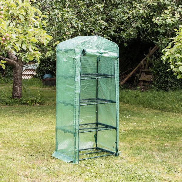 Nicola Spring Plastic 4 Tier Mini Greenhouse - 3ft X 6ft