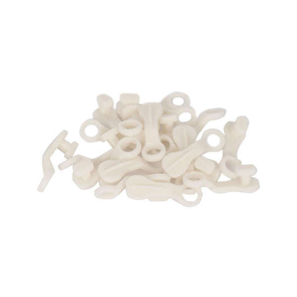 nicola spring Plastic Glider Curtain Hooks - White - Pack of 40