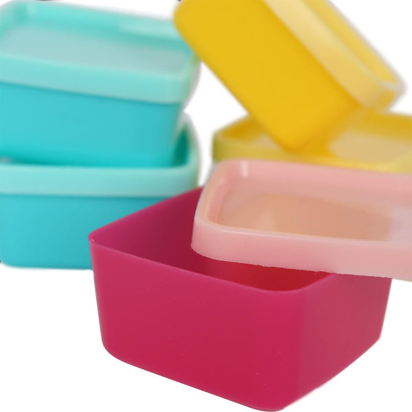 Nicola Spring Plastic Stackable Air Tight Food Storage Containers - 90ml - Multicoloured Air Tight And Flip Top Lids