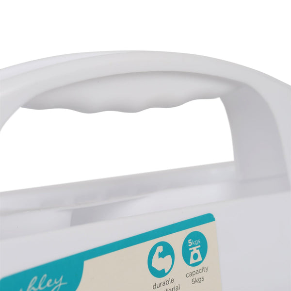 Nicola Spring Plastic Stackable Storage Caddy - 32cm X 23cm X 18.5cm - White