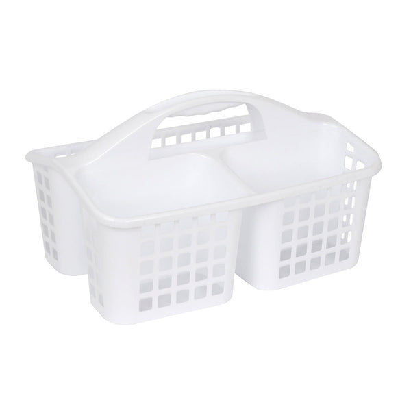 nicola spring Plastic Stackable Storage Caddy - 32cm x 23cm x 18.5cm - White
