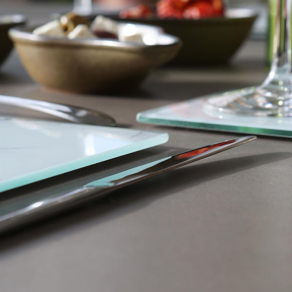 Nicola Spring Rectangle Glass Chopping Board - 40cm X 30cm - Marble