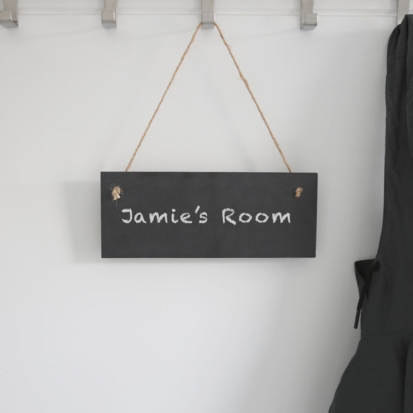 Nicola Spring Rectangle Slate Memo Board With Rope - 25cm X 10cm