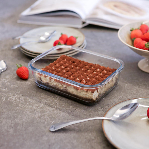 Nicola Spring Rectangular Glass Cake Dish - 20cm X 15cm