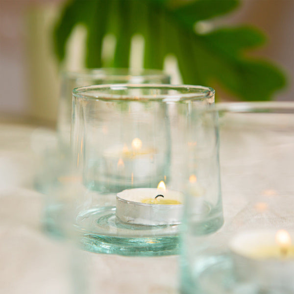 Nicola Spring Recycled Glass Tea Light Holders - Pack Of Three