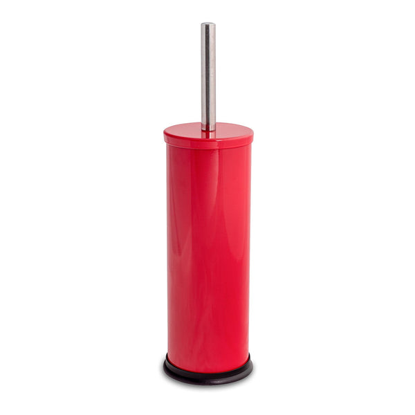 nicola spring Red Round Stainless Steel Toilet Brush & Holder