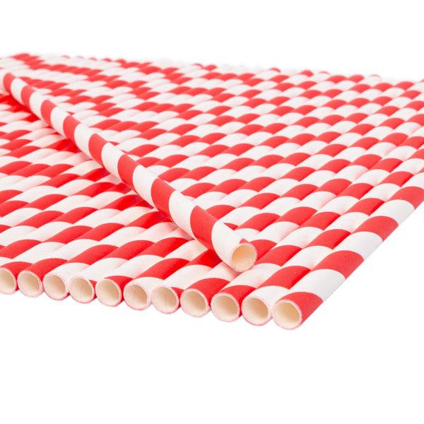 Nicola Spring Red Stripe 19.5cm Paper Straws - Pack Of 40