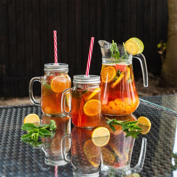 Nicola Spring Red Stripe Reusable Plastic Drinking Straws - Pack Of 10