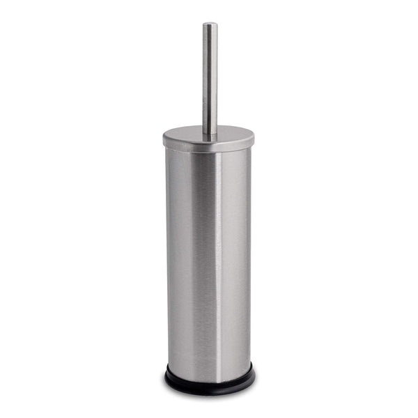 nicola spring Round Brushed Stainless Steel Toilet Brush & Holder
