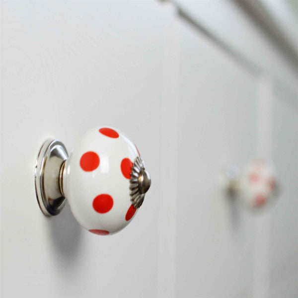 Nicola Spring Round Ceramic Cabinet Knobs - Spot - 9 Colours