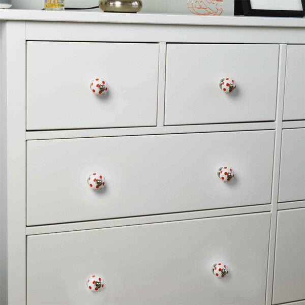 Nicola Spring Round Ceramic Cabinet Knobs - Spot - 9 Colours
