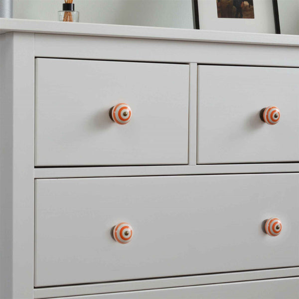 Nicola Spring Round Ceramic Cabinet Knobs - Stripe - 6 Colours