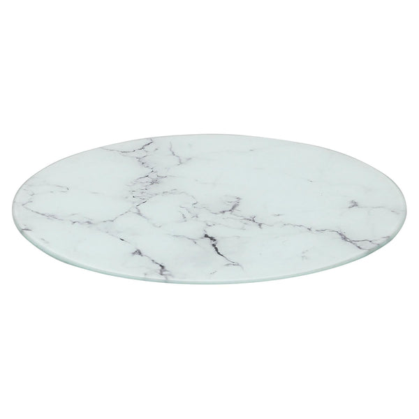 nicola spring Round Glass Chopping Board - 30cm - Marble