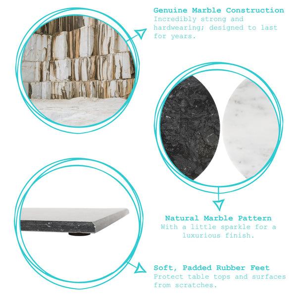 Nicola Spring Round Marble Coasters - 10cm - Green - Pack Of 6